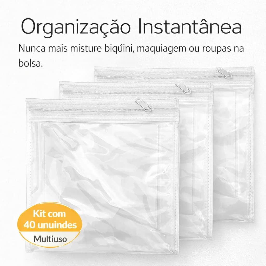 Kit 40 Saquinhos 20x20 C/zíper Para Biquíni/roupa Intima