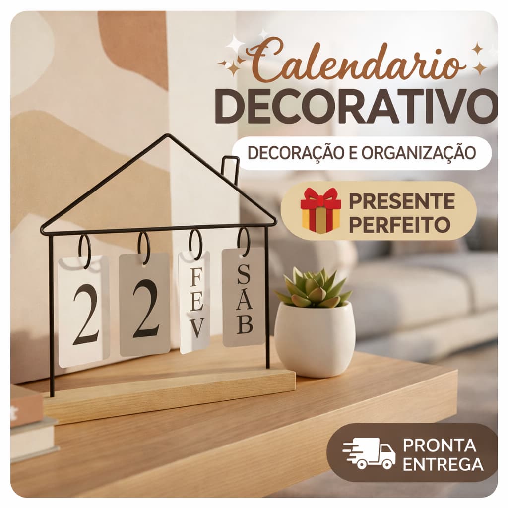 Calendário Decorativo Minimalista Permanente Ajustável  Mesa Escritório Presente Criativo Casa
