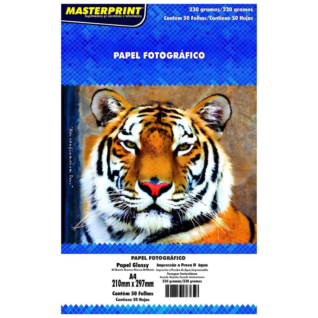 Papel Fotográfico 230G A4 Glossy Brilhante À Prova D'água Premium MASTERPRINT