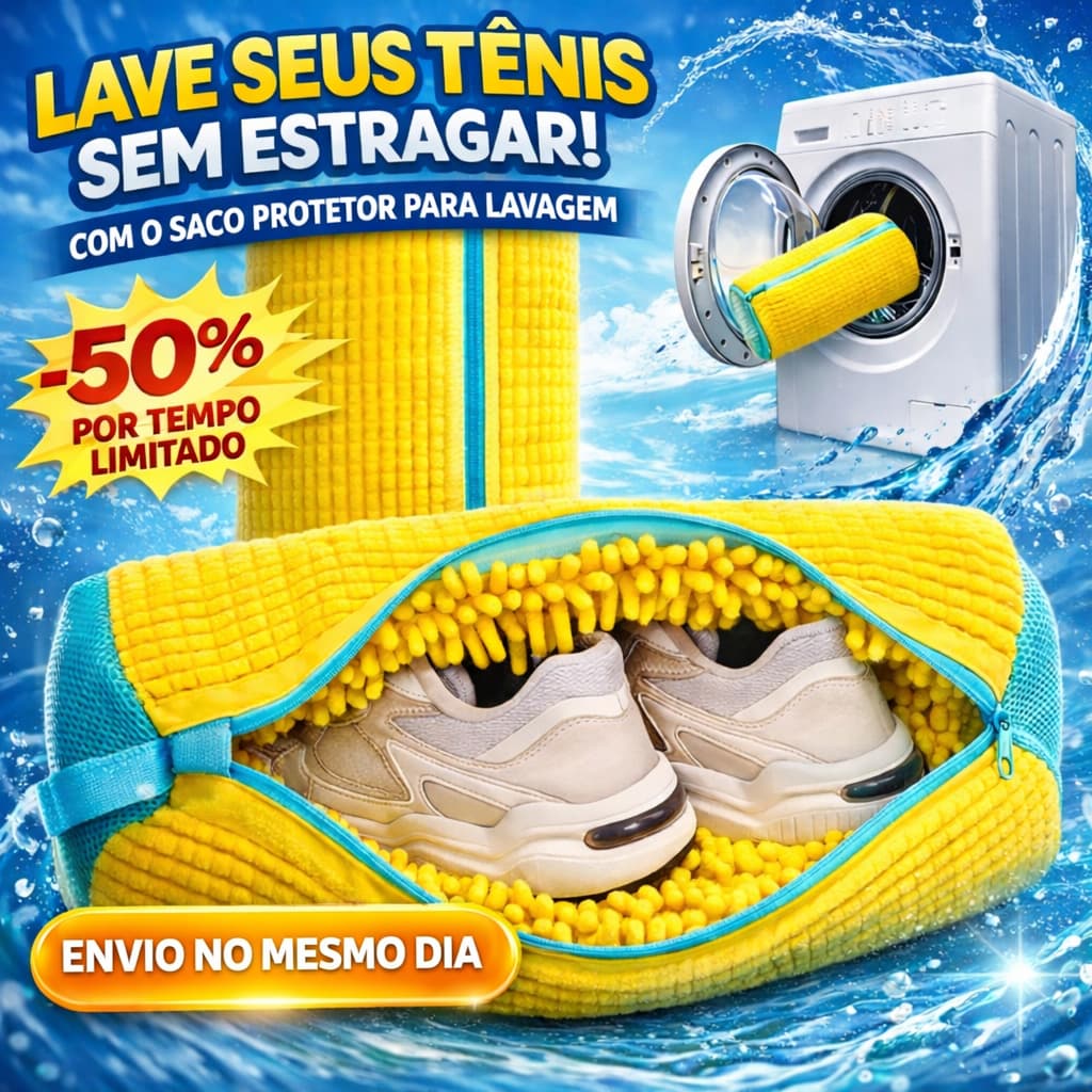 1 ou 3 Bolsa para Lavar Tênis na Máquina | Saco Protetor Sapato Anti Deformação Lavanderia