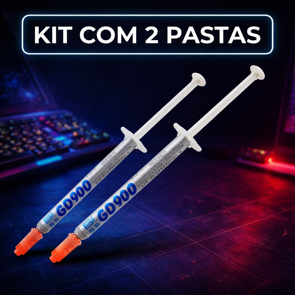 Kit 2 Pasta Térmica Prata GD900 Processador PS3 PS4 Pc Placa de Video Notebook 4,8W/MK 1g