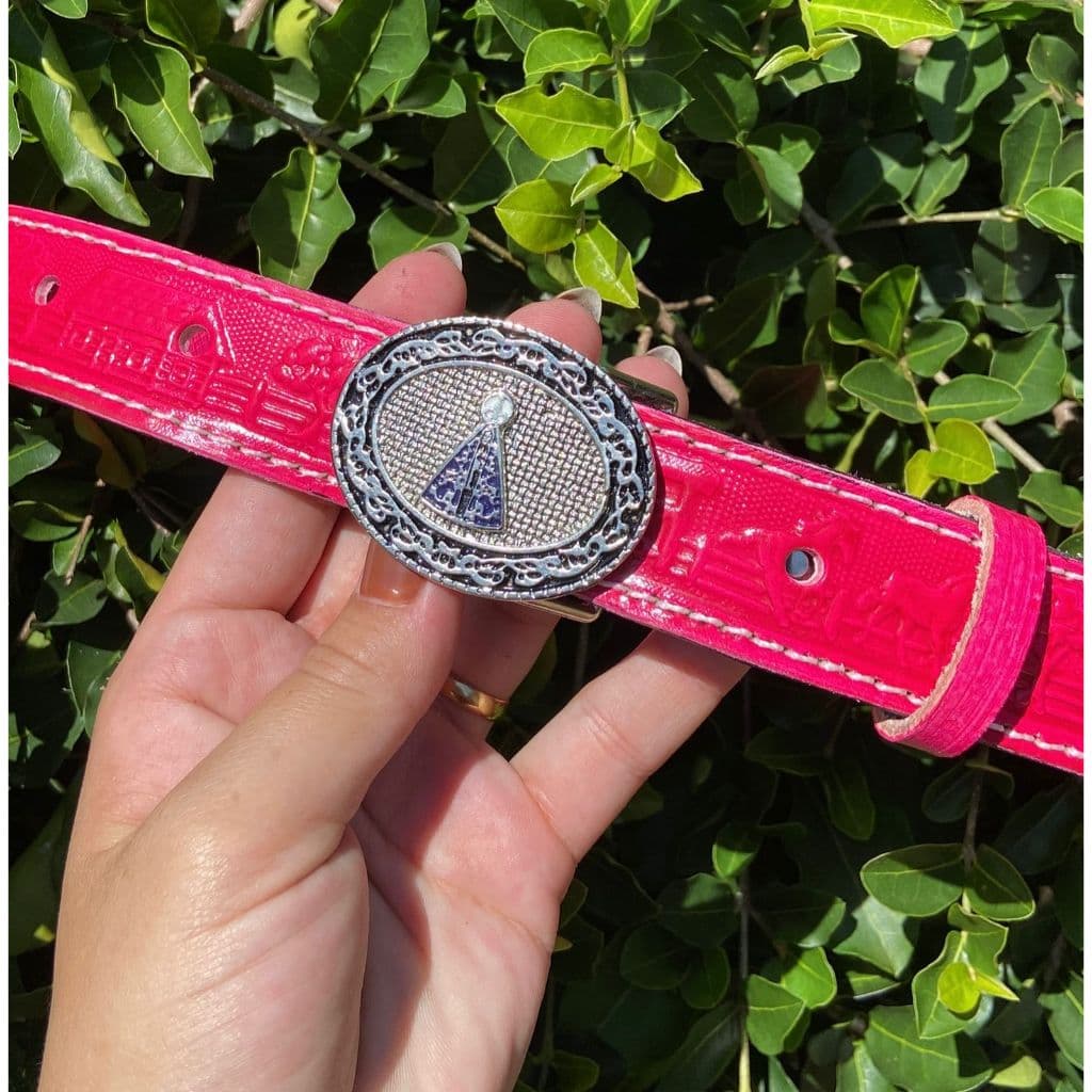 Cinto Country Infantil Boiadeira Fazendinha Rosa Pink Cavalgada 100%Couro Bovino Artesanal Rodeio!!!