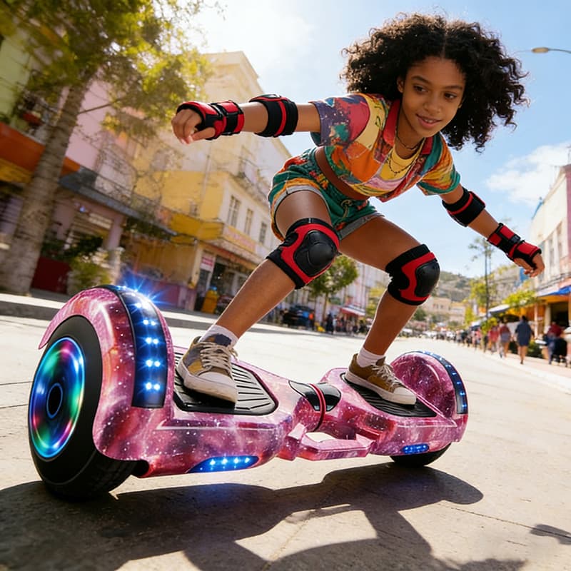 Hoverboard Elétrico Bivolt - Infantil & Adulto  Bluetooth LEDs Coloridos Autonomia 15km  Brinde: Kit de Proteção