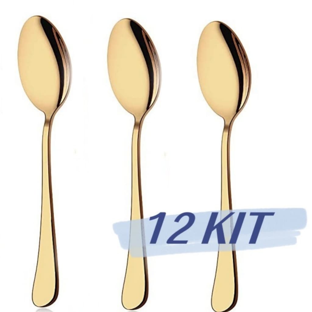 12 Conjuntos Multi Funcional Colher De Aço Inoxidável/Mesa De Jantar, Uso Do Partido/Ouro/Premium