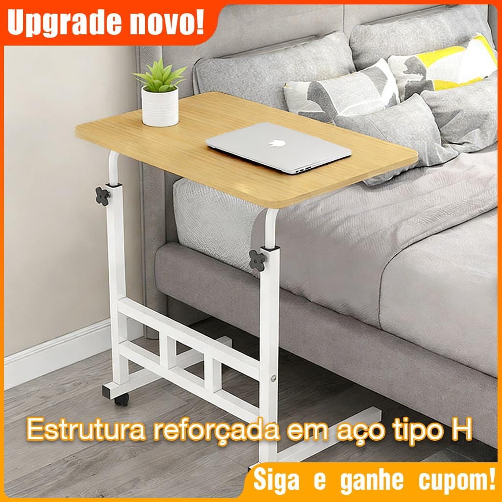 Wenshu Mesa Multiuso Portátil para Notebook com Altura Ajustável e Rodinhas  Cama e Sofá  Móvel