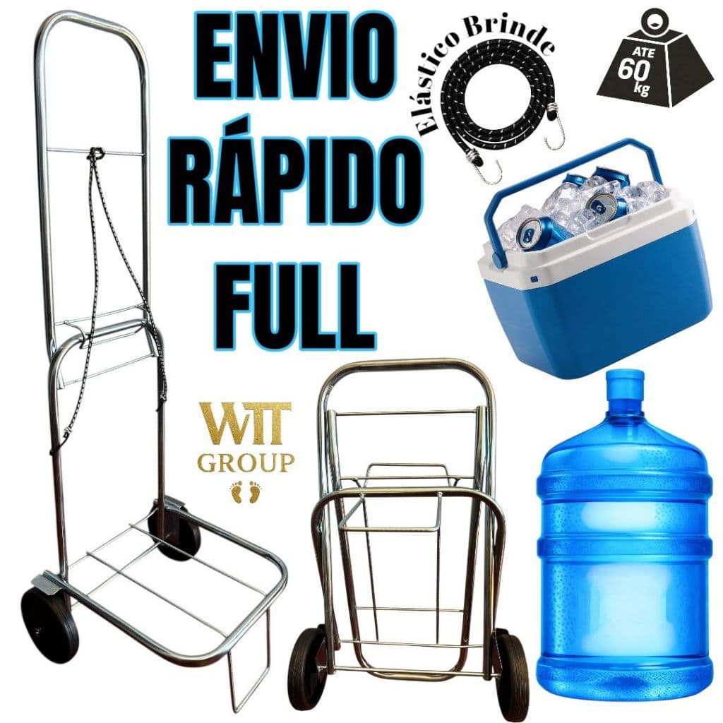 CARRINHO MALEIRO CARGA CESTA BÁSICA ZINCO DOBRÁVEL TRANSPORTE C/ ELÁSTICO (NÃO ACOMPANHA COOLER)