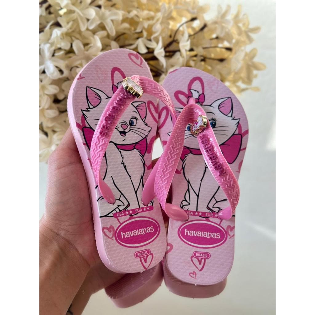 Chinelo Infantil Feminino Menina Personagens de Dedo Leve Confortável Antiderrapante Sandalia