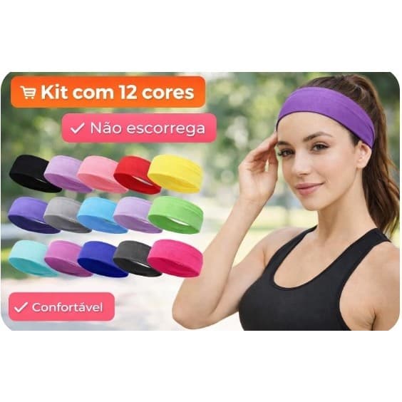 Kit faixas femininas - Academia, Maquiagem, Skincare, Esporte, Pilates, Yoga, Meditação, Tênis, Blogueira