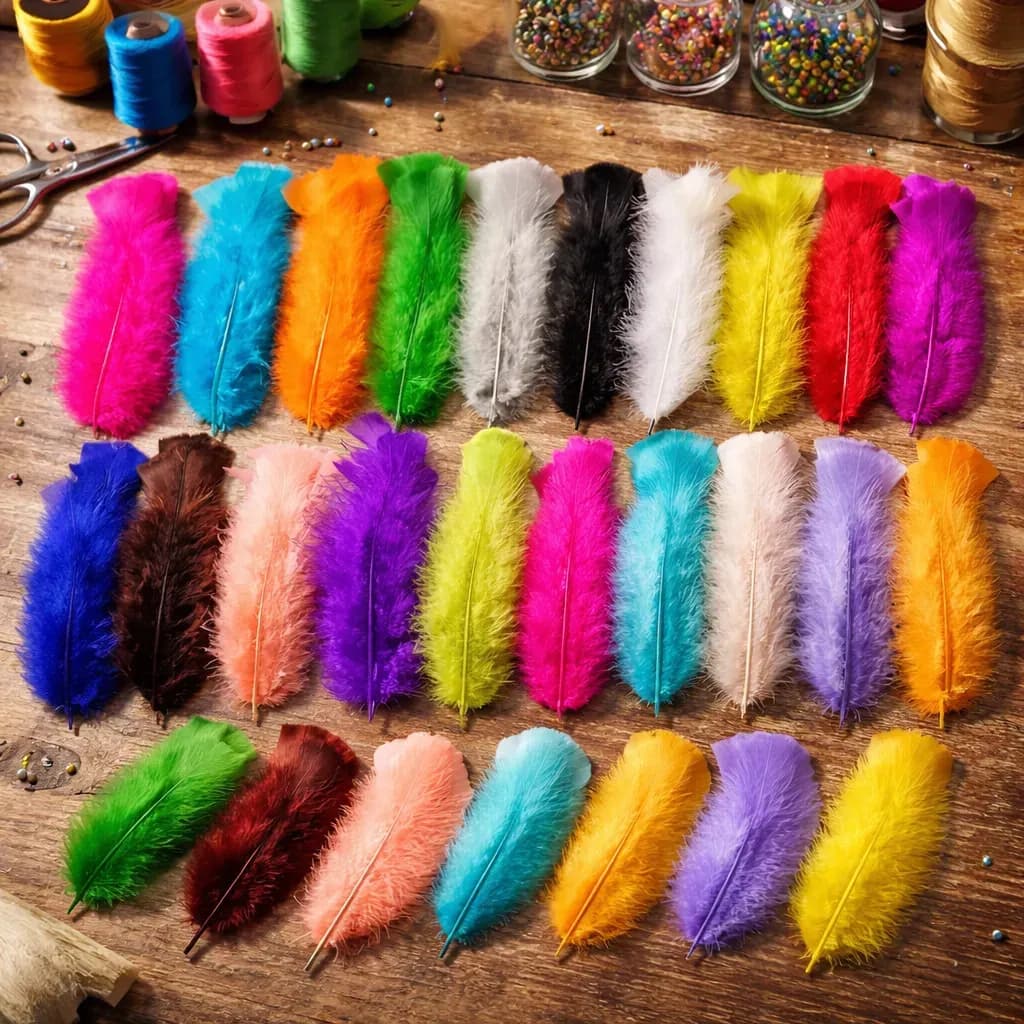 Pacote  com Penas Coloridas 60 Unidades - Escolha Sua Cor