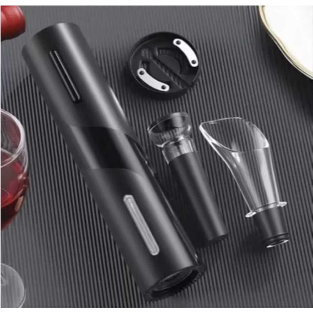 Kit Saca Rolhas Elétrico + Decanter Automático | Abridor de Vinho Com Acessórios