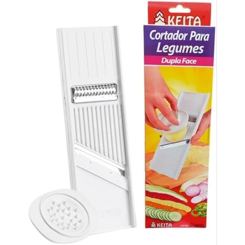 Descascador Ralador Fatiador De Legumes Queijos Saladas Frutas Dupla Face Keita 24x7.8cm-MMB