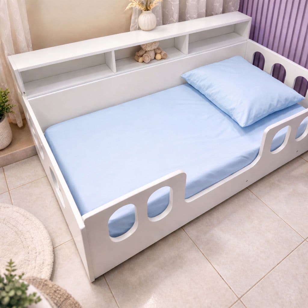 Jogo de Lençol 2 Pcs Montessoriana Micro Percal 400 Fios Com Fronha Mini Cama Infantil