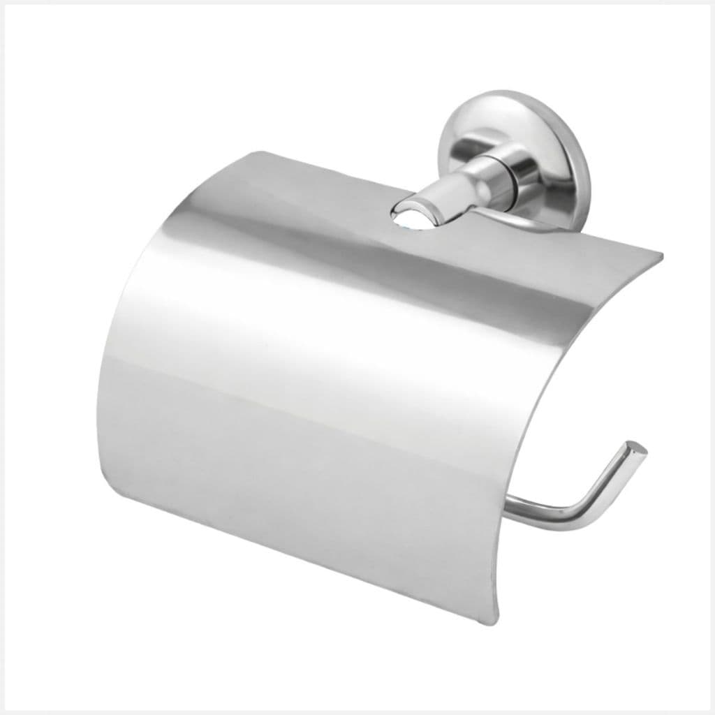 Papeleira Com Tampa Metal Inox Porta Papel Higiênico