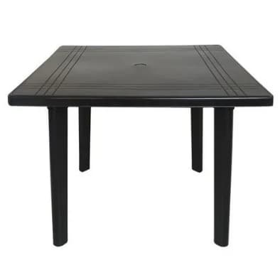 Mesa Quadrada Cor Preto 90cm x 90cm Com Pés Desmontavel Multiuso Para Lazer Piscina Aluguel