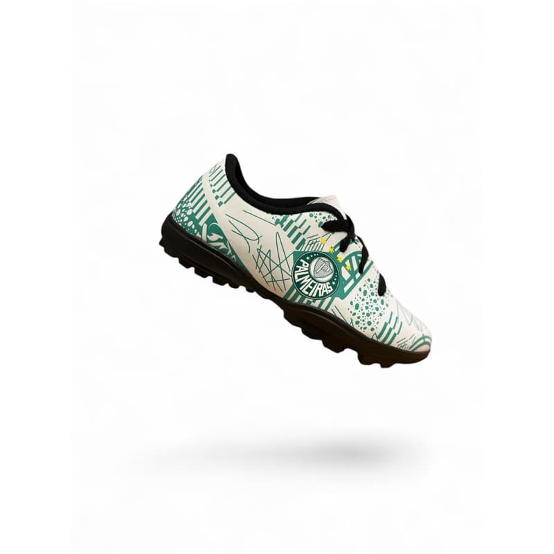 Chuteira Infantil Society Verdão Branca Elite ⚽ Confortável | Envio Rápido | 28 ao 36