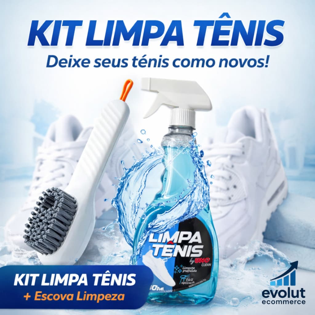 Kit Limpa Tênis Profissional + Escova Restaurador Banco Instantâneo Limpeza Profunda