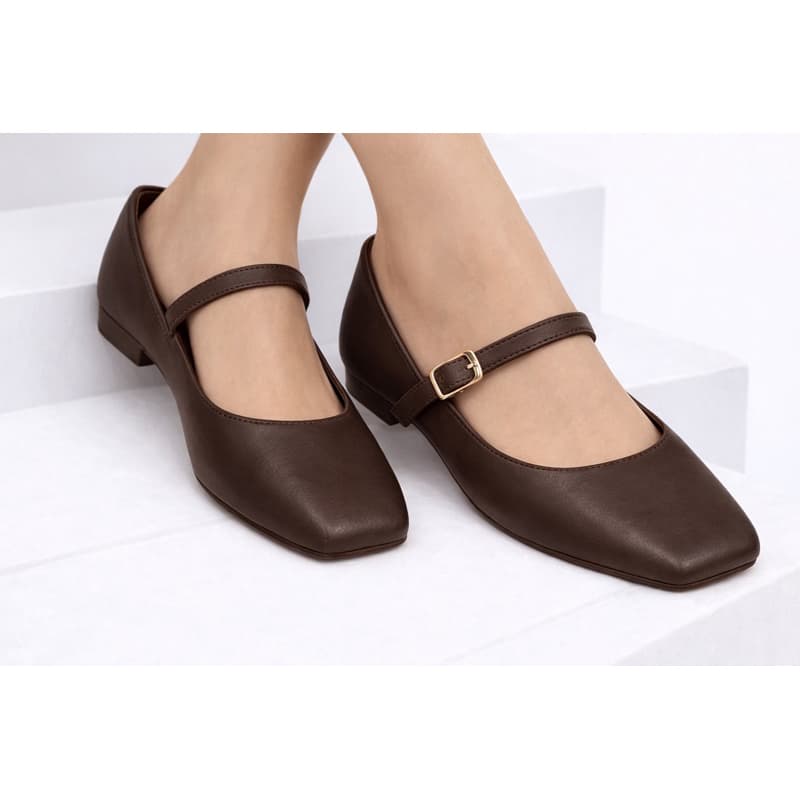 Sapatilha boneca sapato feminino bailarina bico quadrado  mary jane vintage tendencia