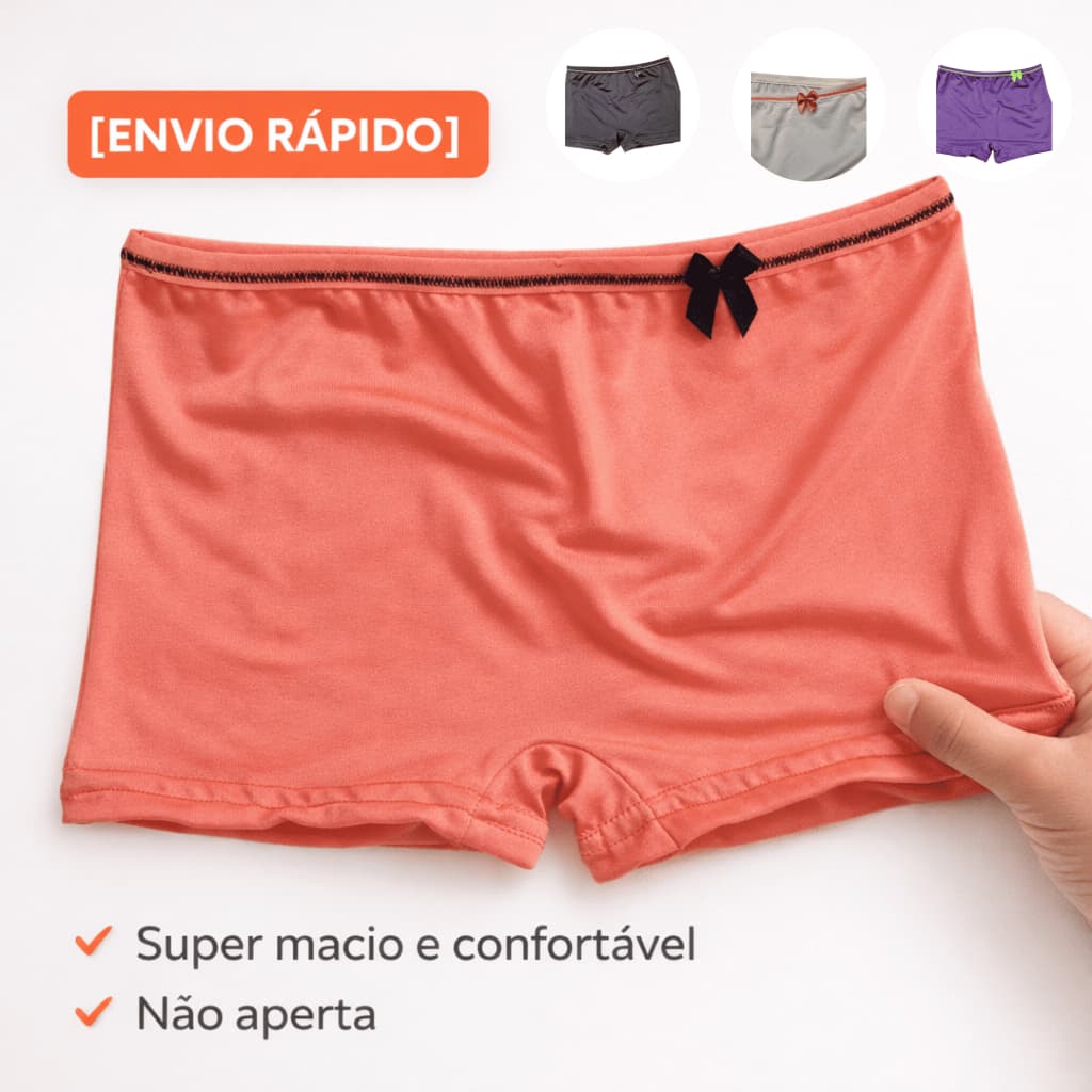 Kit Calcinha Boxer Infantil | 2, 4, 8 ou 10 Peças |Confortável Flexível| Para Meninas de 2 a 10 Anos