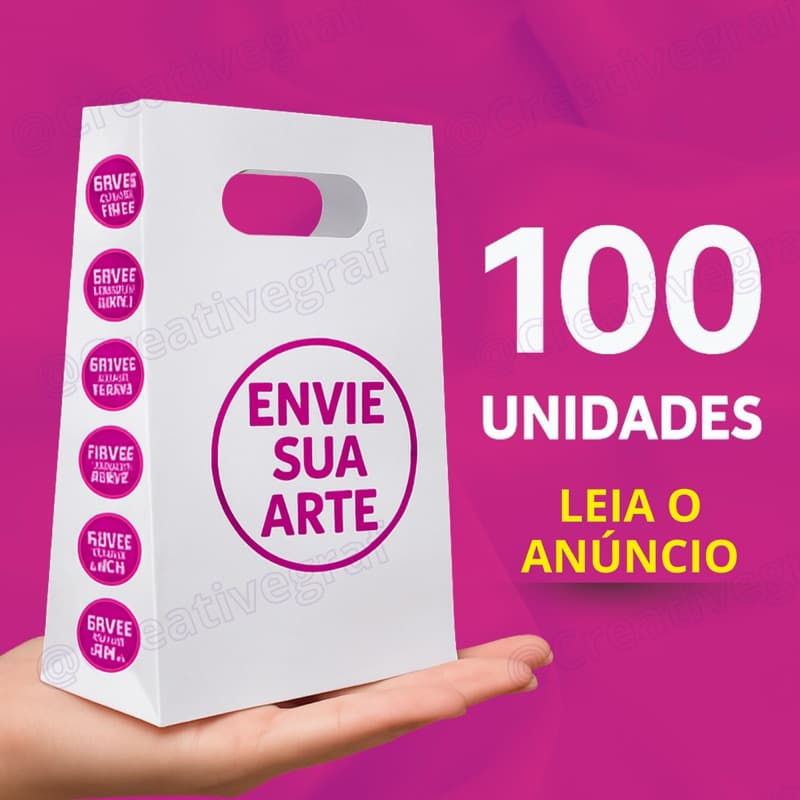 Mini Sacola Personalizada de Papel | Embalagem para Loja Semijoias e Acessórios | Com Sua Logo
