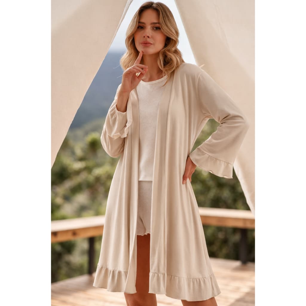 Robe com Babado na Manga e na Barra Cores Diversas