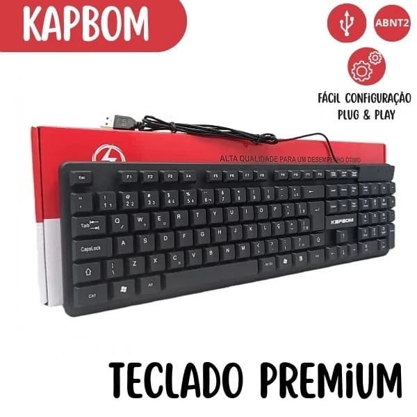 Teclado para PC KA-691 Premium  USB, Design Ergonômico e Ótimo Desempenho