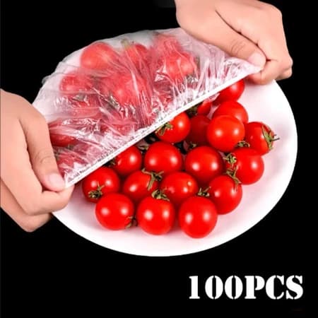 Kit 100/200/300 Tampa De Plástico Descartável Para Alimento potes