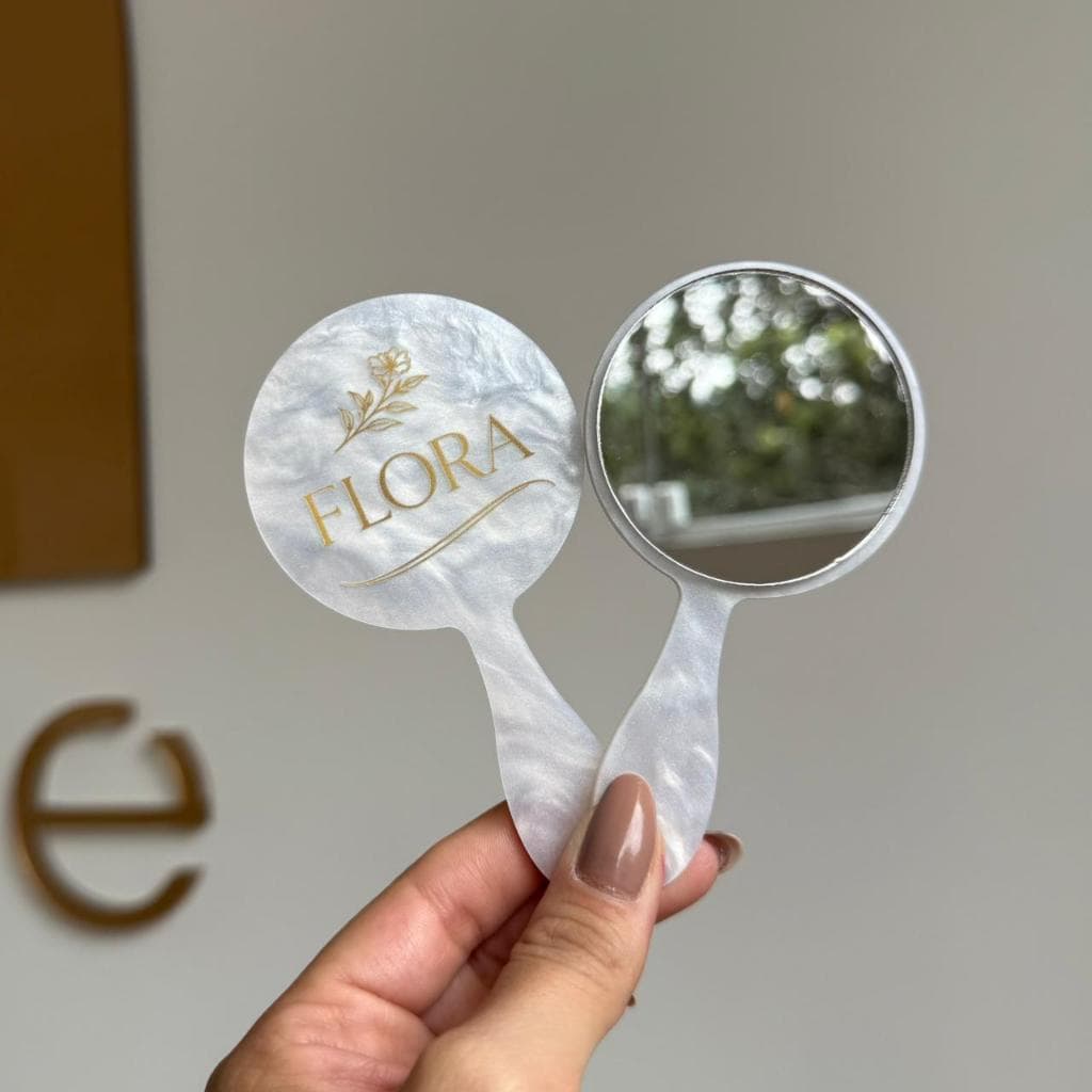 espelhos de bolsa KIT COM 10 formato Mini  COM CABO acrílico beleza maquiagem mimo presente