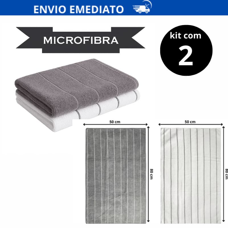 Kit 2 Super Panos De Chão Grandes Em Microfibra Panão 80x50