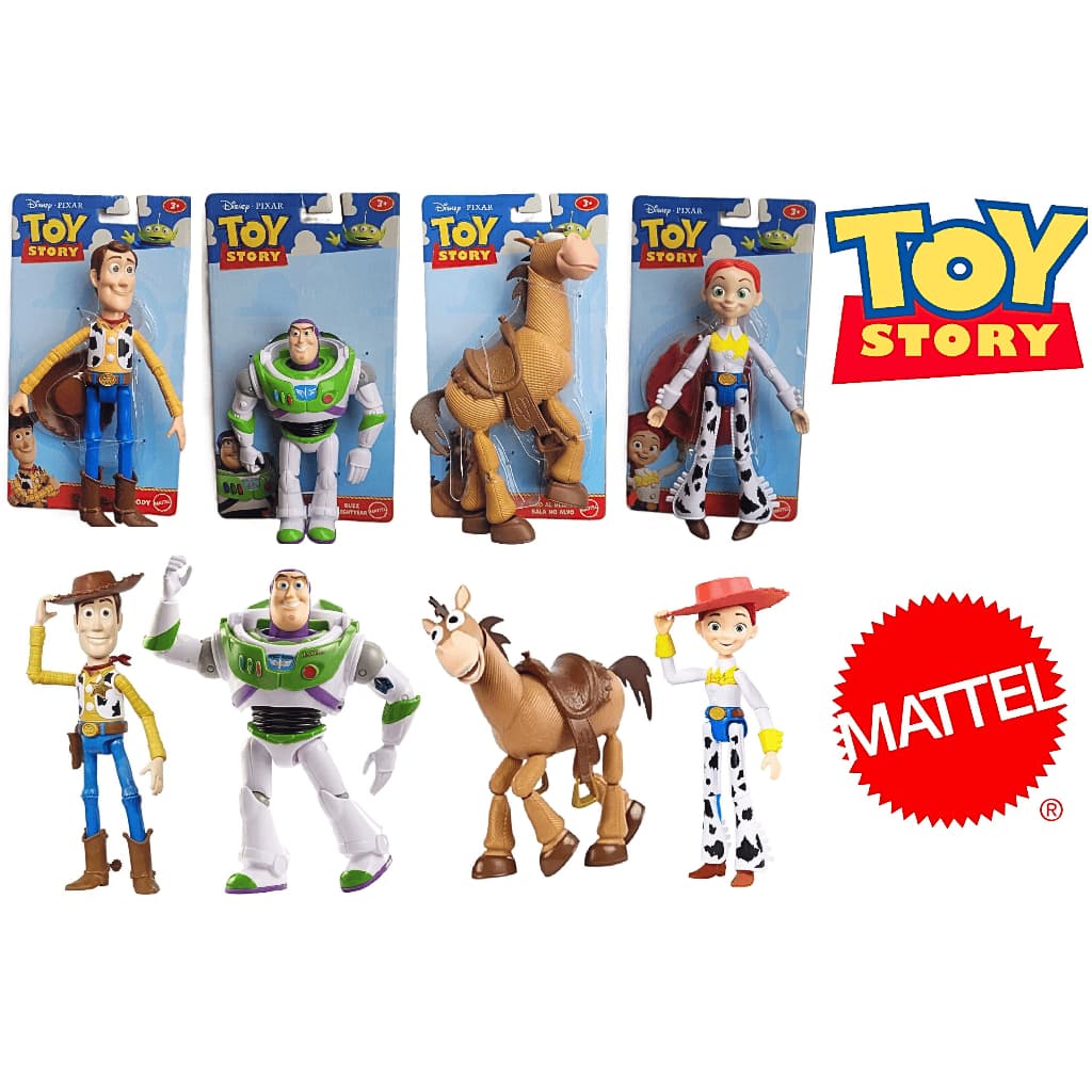 Boneco Wood, Buzz, Jessie e Bala no Alvo Personagem Toy Story Basic 17cm a 24cm - Mattel Original