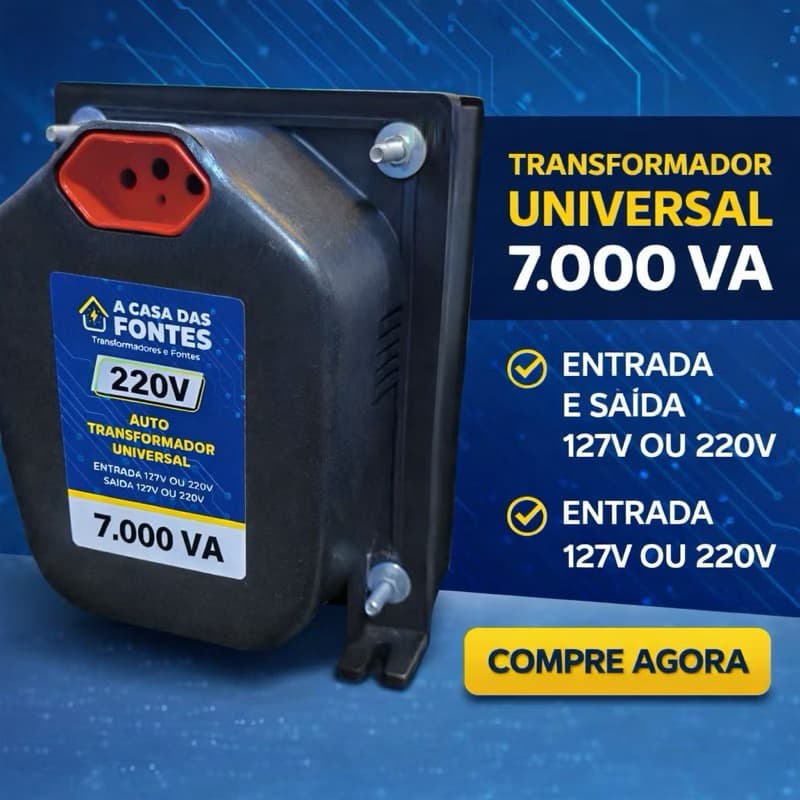 Auto transformador 7.000 VA Tomadas - 127/220v  E 220/127v  FABRICA