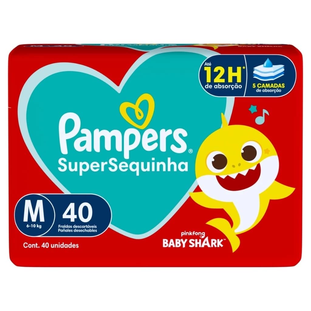 FRALDA PAMPERS SUPERSEQUINHA M 40 UN