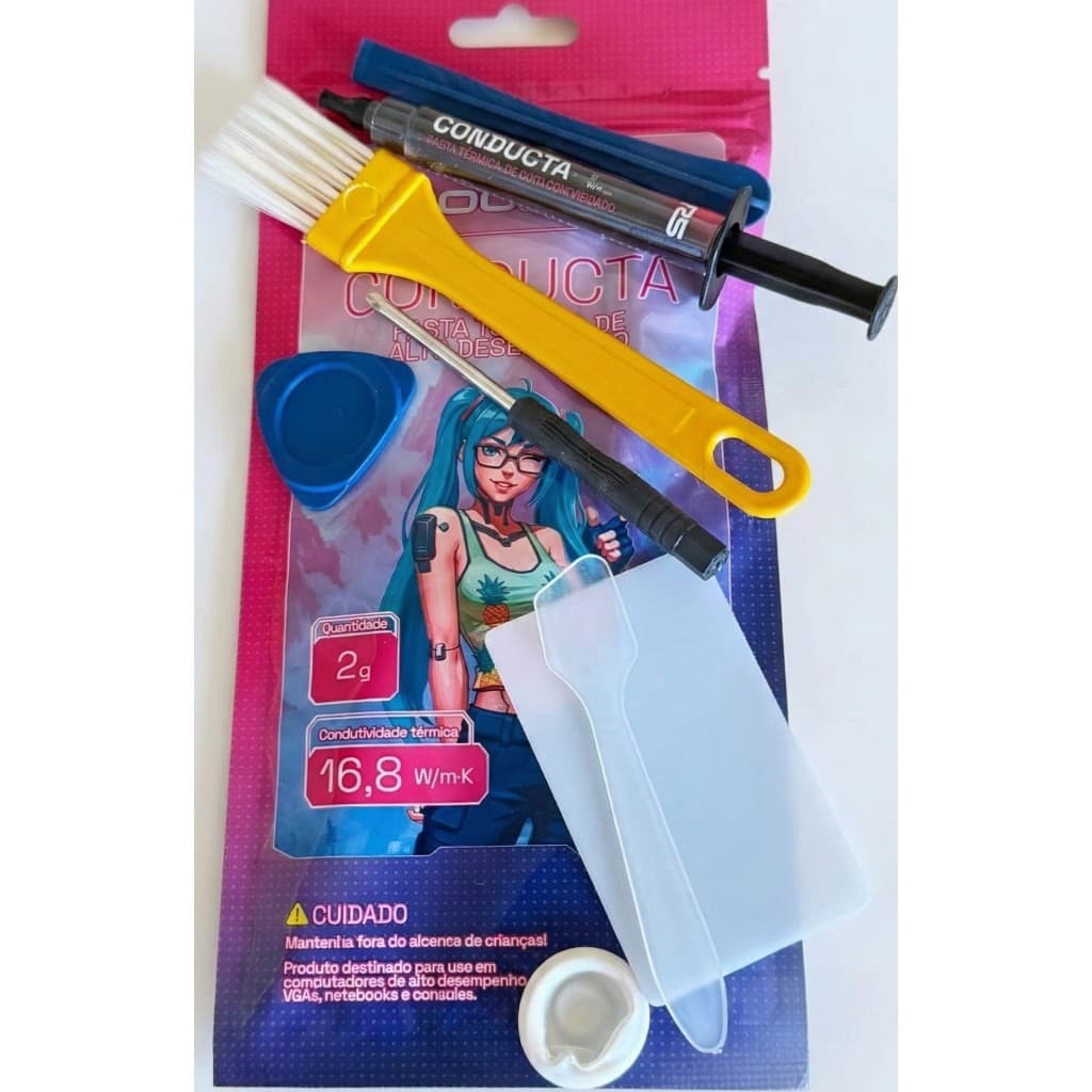 Pasta Térmica Conducta 16.8 W/mk + Acessórios Manutenção Espátula Chave Philips Ferramentas para abertura e aplicação