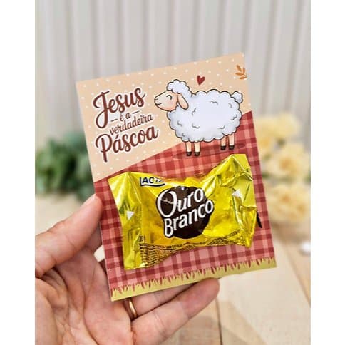 Card para bombom Páscoa | Lembrancinha de Páscoa | Mimo de Páscoa