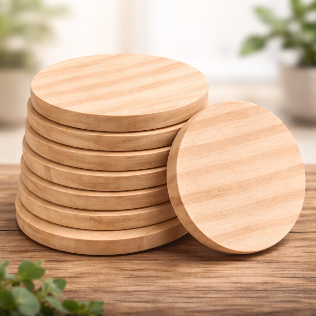 Kit 10 Tábuas Redondas Madeira 8x8 a 17x17 Pinus Natural Bolacha Decorativa Artesanato