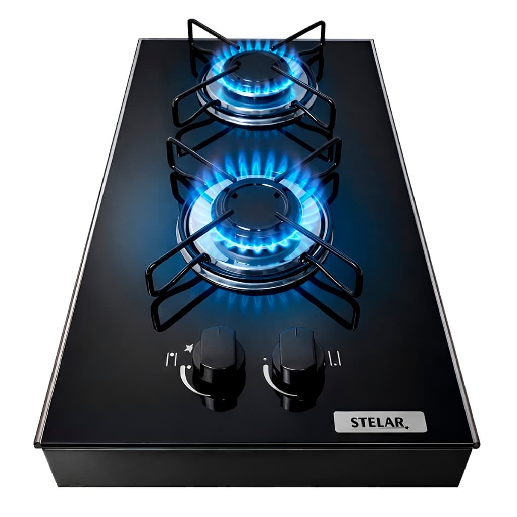 Cooktop De Mesa Portátil A Gás 2 Bocas Euro Preto Stelar