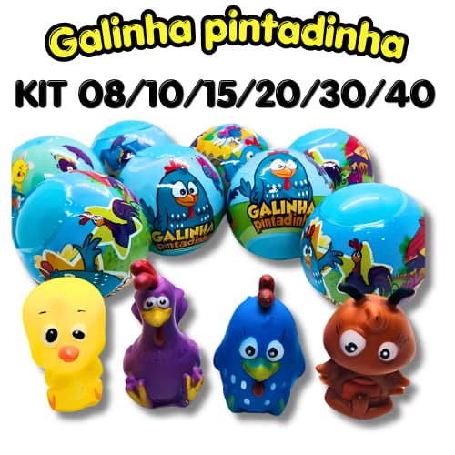 Kit 8/10/15/20/30/40 DEDOCHE GALINHA PINTADINHA  Encapsulado  2,5 Polegadas 5,5 cm Lembrancinha Prenda Aniversario
