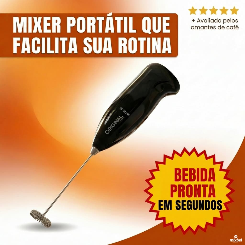 Mixer Portátil Elétrico Mini Misturador de Café Leite Whey Espumador Capuccino Uso Diário Cozinha