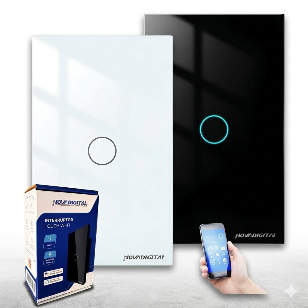 Interruptor Inteligente Wi-Fi Lite 1 Botão Smart Touch Alexa Original Nova Digital