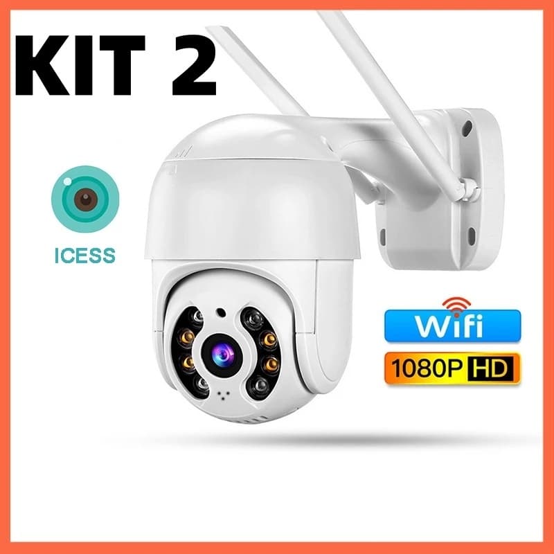 Câmera Segurança Wifi Smart IP ICSEE A8 Áudio Infravermelho Sem Fio Casa-MOBY