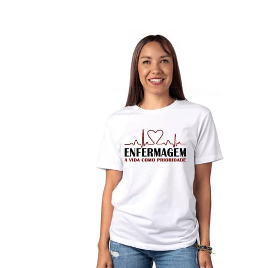 Camiseta Unissex Estampado Enfermagem Enfermeira Frases