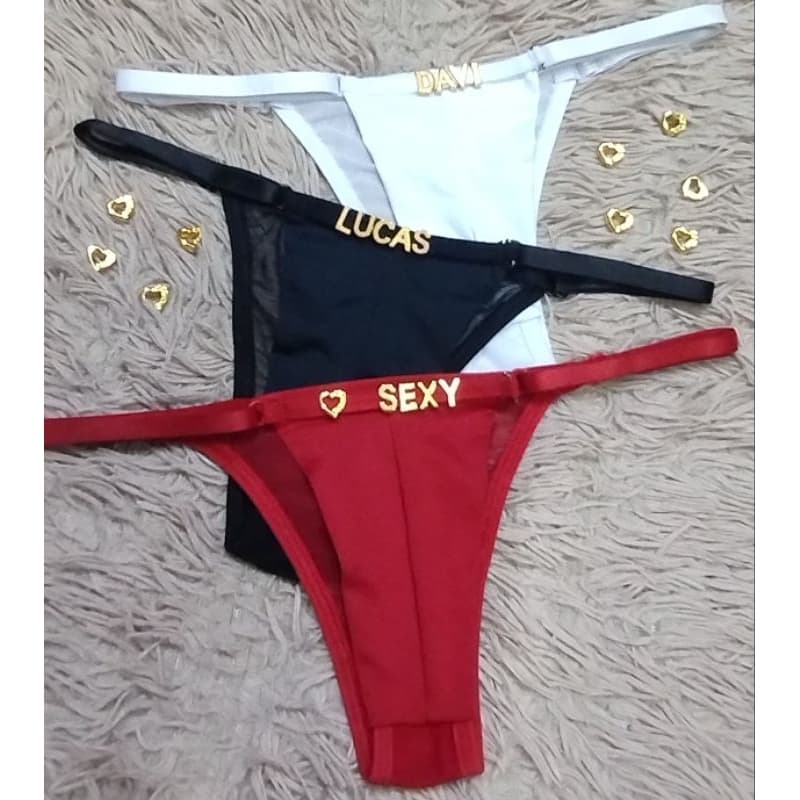 Calcinha Sexy Personalizada Para Presentes Com Nome Do Seu Amor e Frases