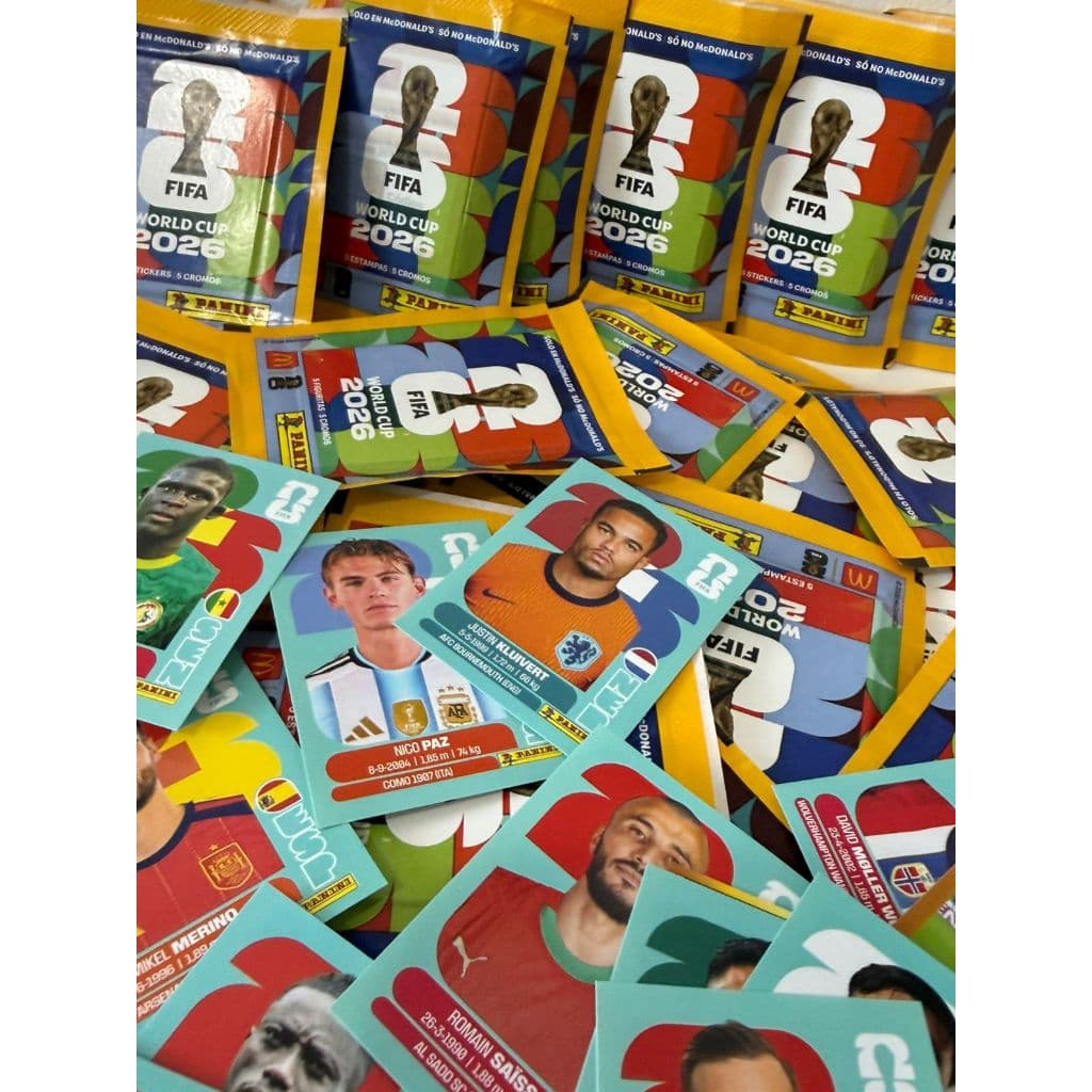 Pacote Figurinha Copa do Mundo FIFA 2026 Panini Oficial McDonald's Envelope Colecionável Promocional Futebol COMEMORATIV