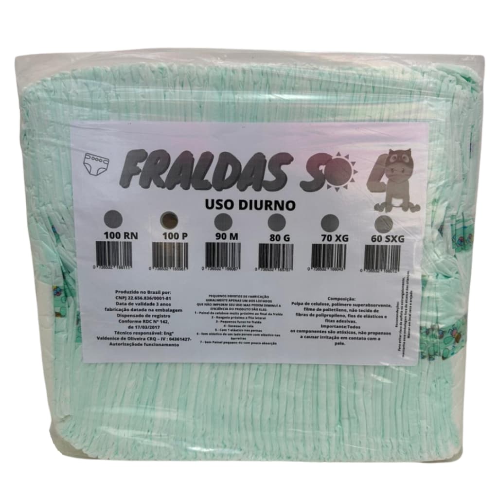 Fralda Descartável Infantil Pacotão Segunda Linha P, M, G, XG, XXG Barato