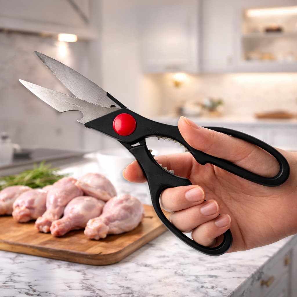 Tesoura COZINHA Culinária Multiuso Para Cortar Carnes, Frangos, Vegetais, Quebra Nozes, Abridor De Garrafas