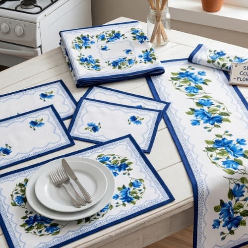 Jogo Cozinha 6 peças - Caminho, Toalha Fogão e Jogo Americano