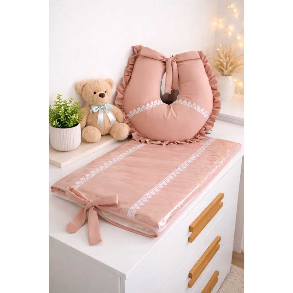 Kit Maternidade trocador de cômoda bebê impermeável + almofada amamentação anatômica  conforto enxoval completo
