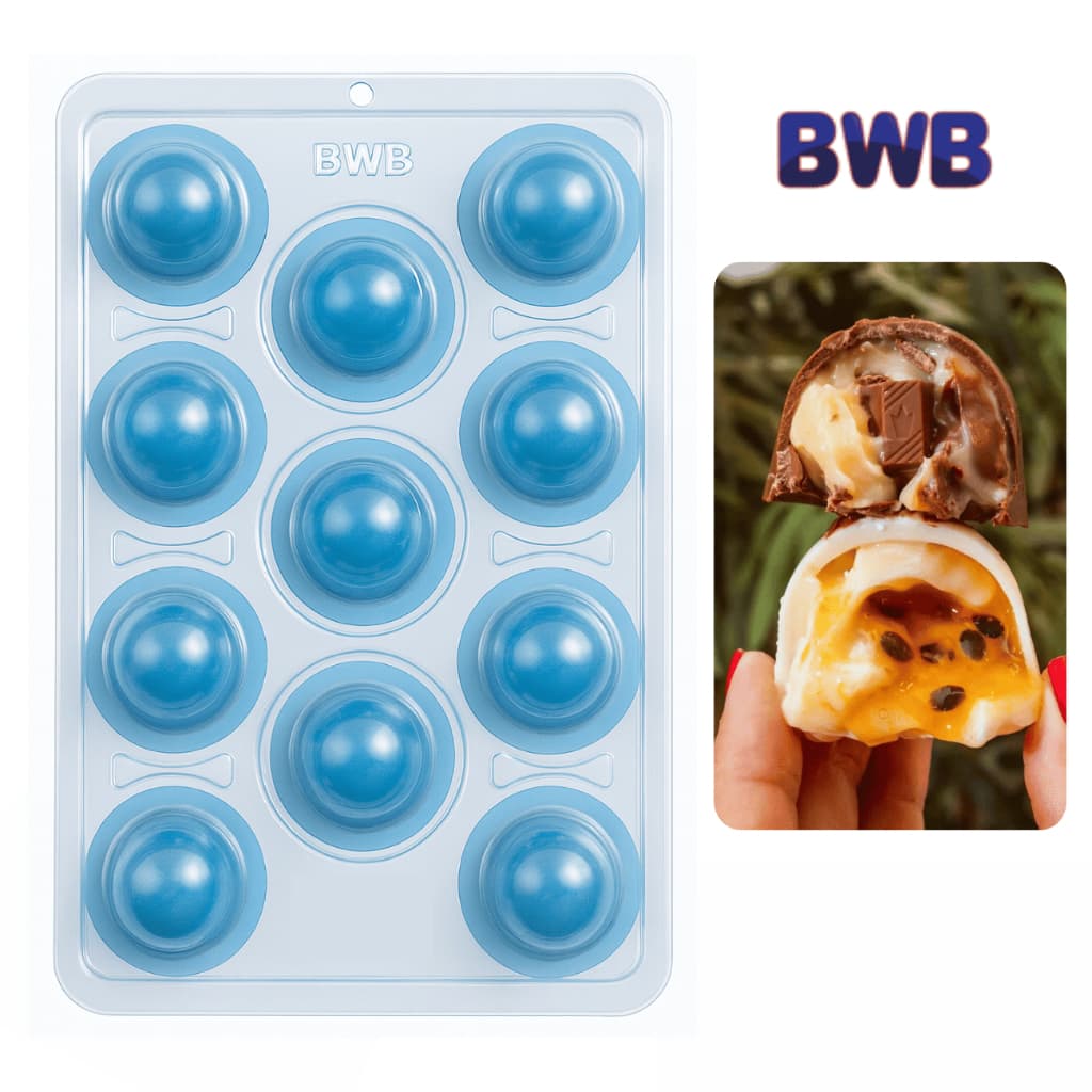 Forma Trufa BWB 3 Partes com Silicone – Bombom Gourmet 20g 30g 45g 60g | Acabamento Profissional | Desmolde Fácil