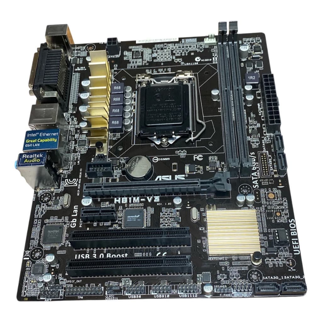 Placa mãe Gamer ASUS 1150 4ª Geração H81M-V3 Pinos p/ módulo TPM 2.0 VGA HDMI (Estoque no Brasil)