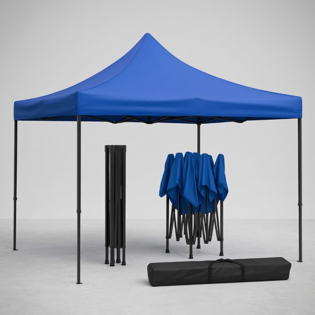 Tenda Gazebo Articulada Praia Dobrável 3x3 Verão Chuva Camping Top Barraca Azul