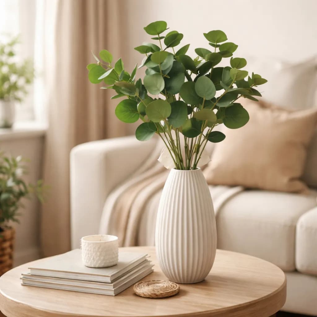 Kit 2 Buque Eucalipto Planta Artificial Para Arranjos